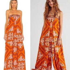 NWT Free People Serendipity Jumpsuit, Rust Combo